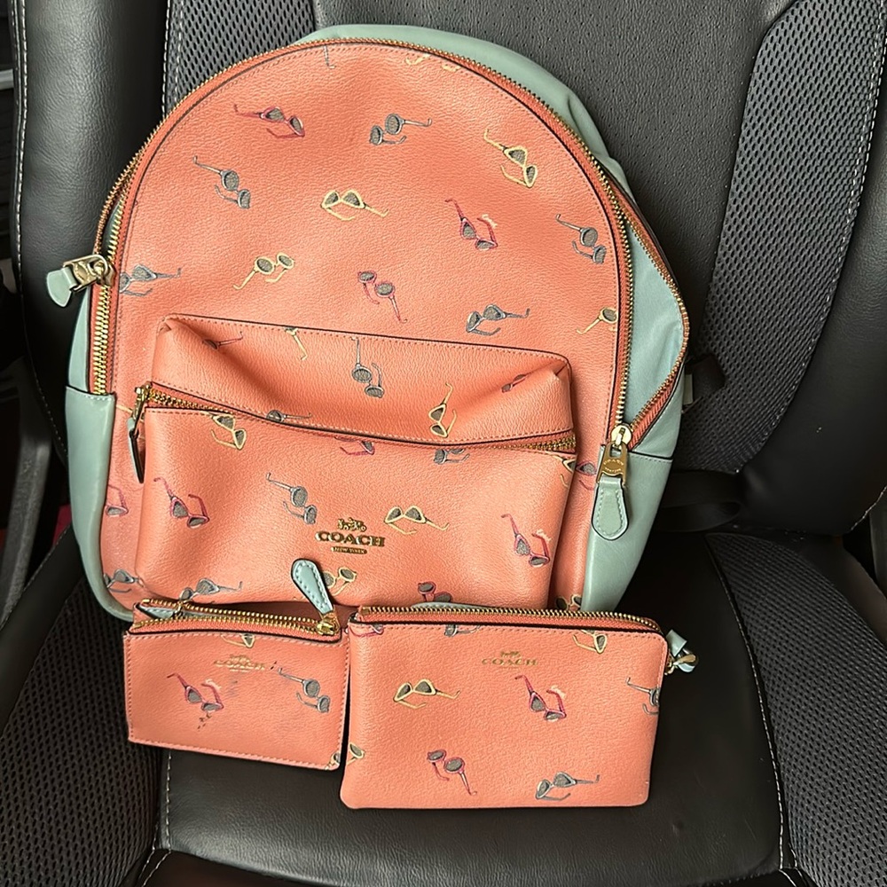 Coach Summer Bookbag with wristlet and change purse